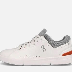 On Running Men's White Sneakers with Gray and Orange Accents